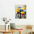 thumbnail image 2 of COMIO Large Canvas Print Wall Art- 12x16 Colorful Umbrella Office Worker Walking in the Rain Canvas Oil Painting Picture Artworks Modern Landscape for Home Wall Decor Ready to Hang, 2 of 4