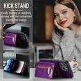thumbnail image 6 of Tarise 2 in 1 Detachable Wallet Case for iPhone 14 Pro Max, Glitter PU Leather Card Holder Pocket Shockproof Kickstand Magnetic Hybrid Phone Back Protective Cover for iPhone 14 Pro Max 6.7 inch,Purple, 6 of 11