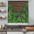 thumbnail image 4 of Tropical Leaves Sheer Curtains 72 Inches Long, Summer Botanical Monstera Leaf Wooden Brown Light Filering Curtains, Breathable Simi Curtain Privacy Drapes for Living Room Bedroom Window Treatment, 4 of 7