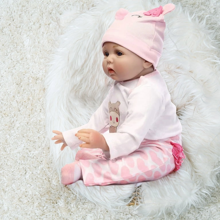 ifanze 22 Reborn Baby Dolls , Newborn Baby Realistic Doll Handmade Lovely  Lifelike Vinyl Baby Doll, Kids Toy Birthday Christmas Gift for Girls ,Pink  