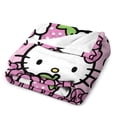 thumbnail image 3 of Hello Kitty Blanket for Women Girls Flannel Blanket Cute Throw Blanket Fluffy Blanket Cat Theme Soft Blanket for Travel Bed Sofa Couch Birthday Gifts for Kids Adult,Pink 80X60, 3 of 9