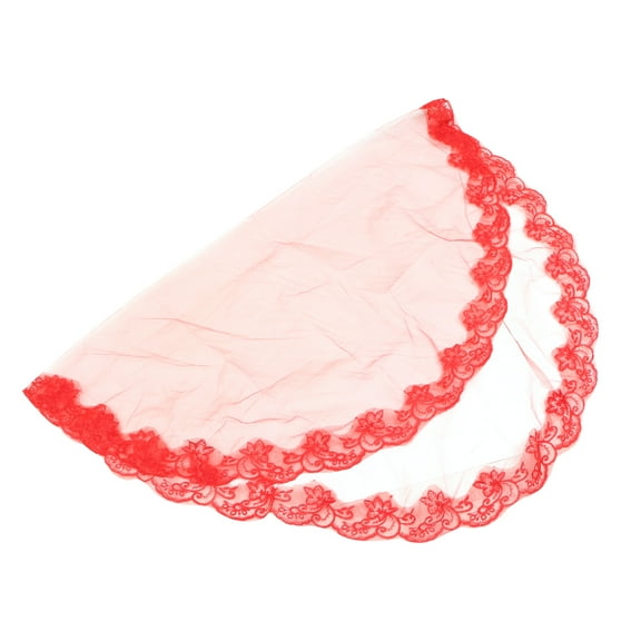 LULULION Delicate Wedding Veil Hair Accessories For Women Red Fabric 1Pack