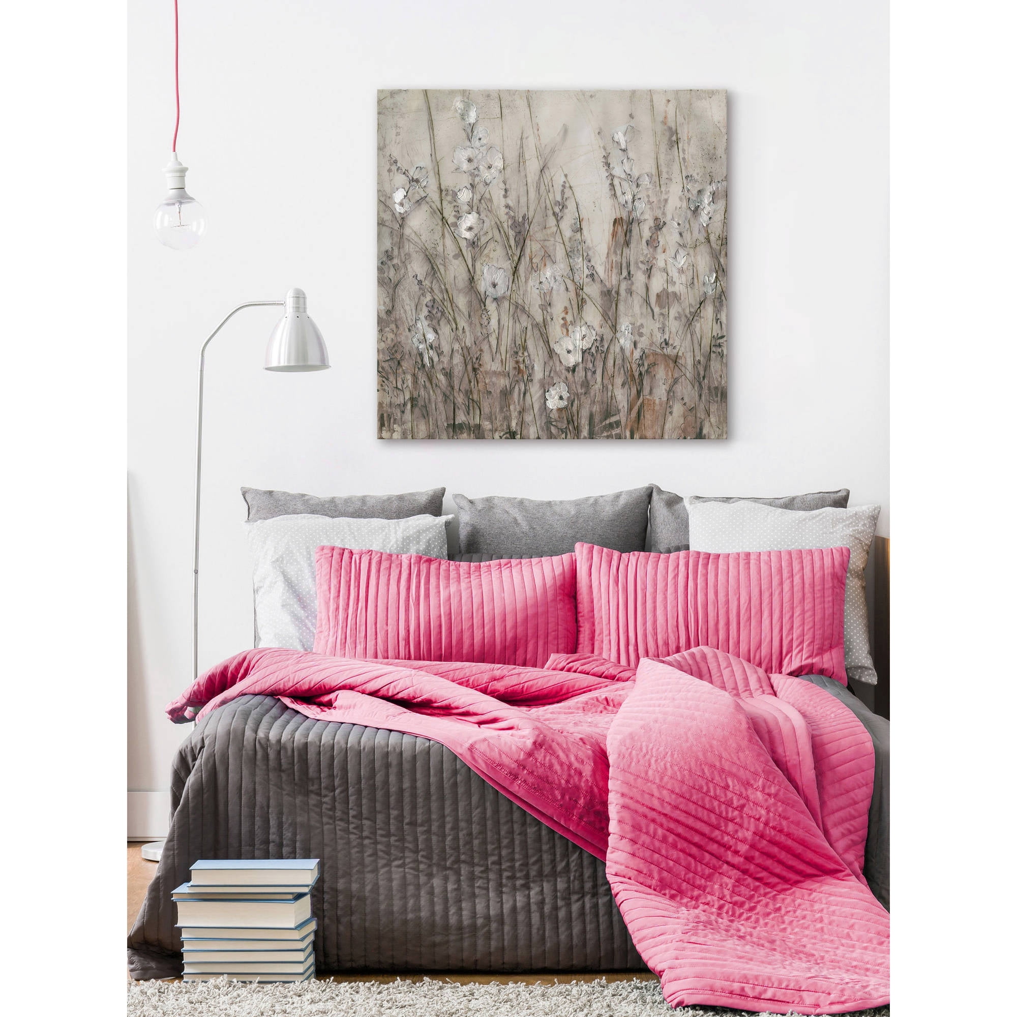 Marmont Hill "Tiny White Blooms" Painting Print on Wrapped Canvas