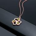 thumbnail image 4 of Gem Stone King 0.90 Ct Round Green Peridot 18K Rose Gold Plated Silver Pendant With Chain, 4 of 4