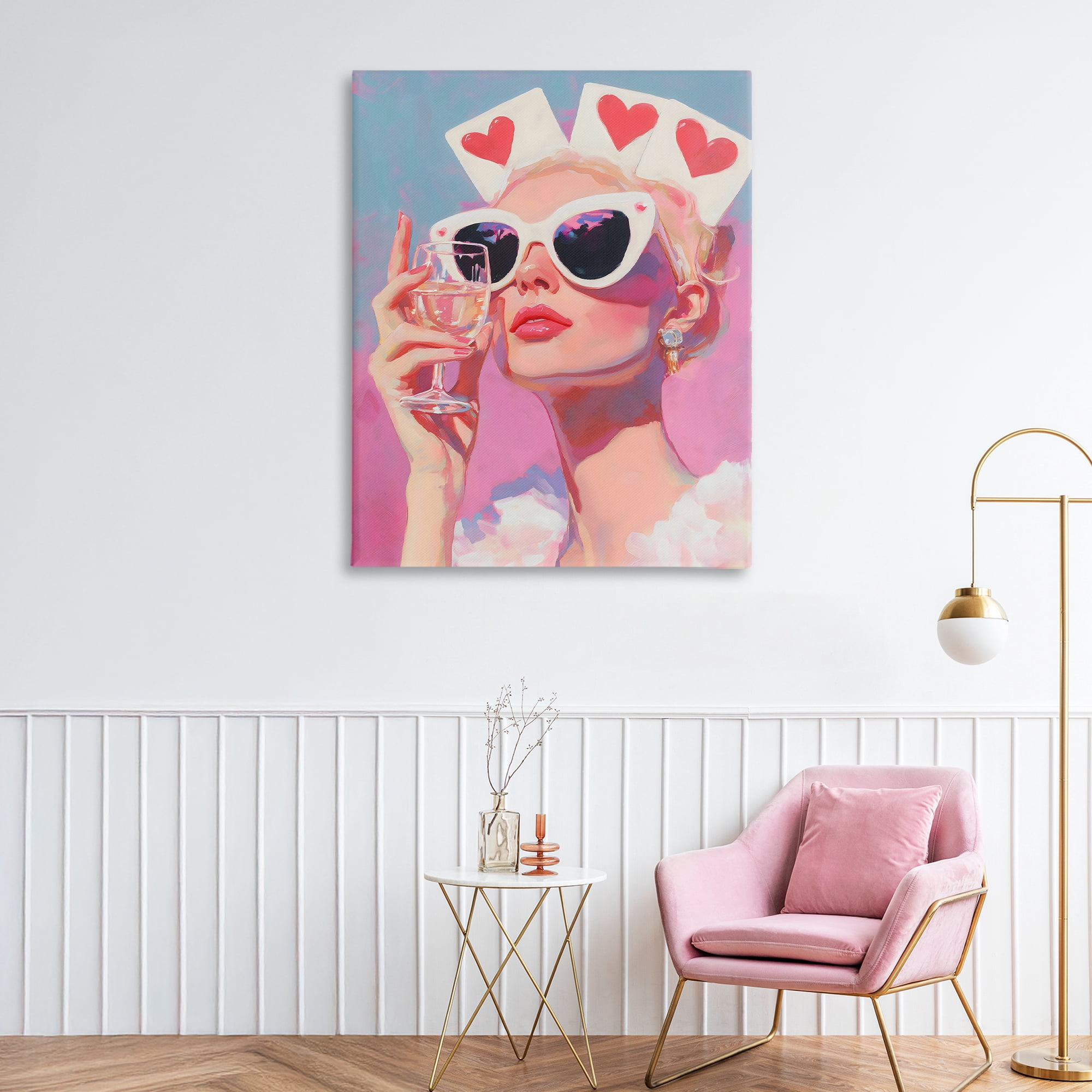 Stupell Industries Queen of Hearts Retro Glam Canvas Wall Art, design by The Prints Vibe