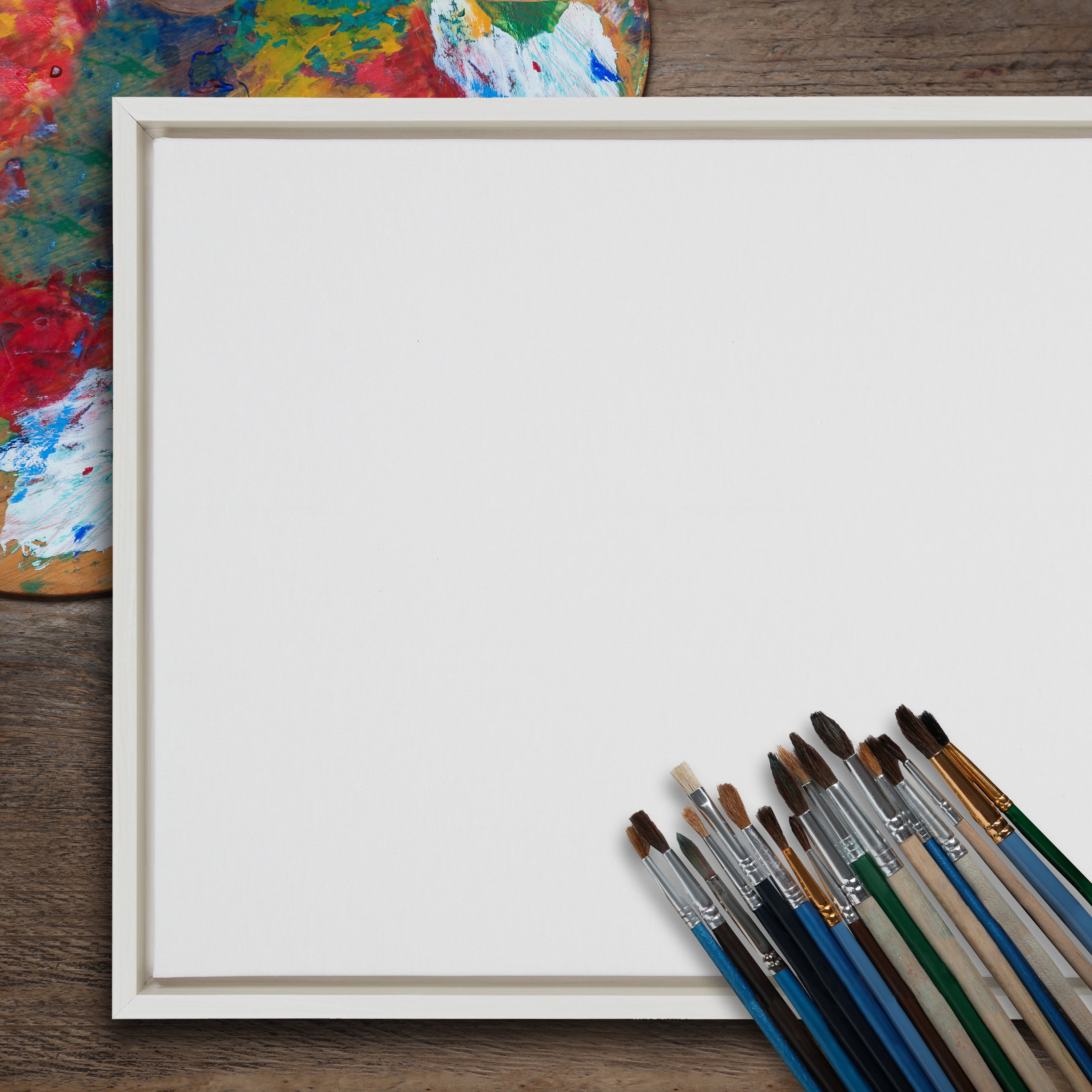 Kate and Laurel Blank Framed Canvas for Wall, 18 x 24, White, Sleek Modern Empty Canvas for Painting Your Own Art, Premium Canvas Already Framed