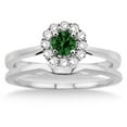thumbnail image 2 of 1.25 Carat Emerald & Diamond Bridal set Halo on 10k White Gold, 2 of 2