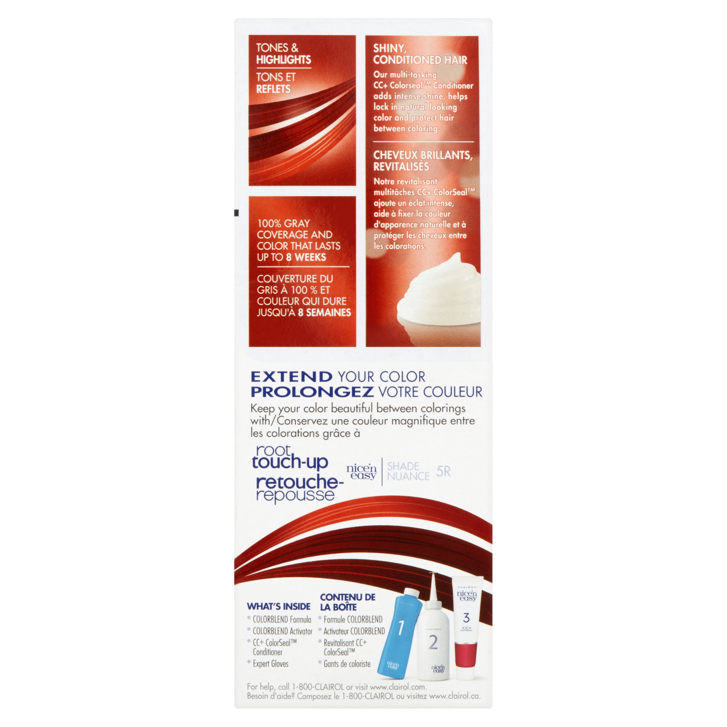 Clairol Nice 'n Easy Born Red Permanent Hair Color, 5RB/119B Natural Medium Reddish Brown, 1 Kit