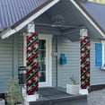 thumbnail image 3 of SEANATIVE Christmas Stripes Porch Banner Home Decor Xmas Snowflake Banner Outdoor 2 Piece Porch Banner Sign Hanging for Front Door Wall Holiday 70.9x12.6 Inch, 3 of 7