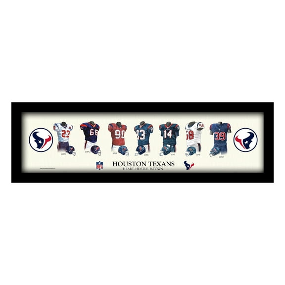 Houston Texans 8" x 26" Framed Art Uniform Heritage Print