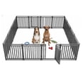 thumbnail image 1 of Petorldog dog playpen 32" Height, 16 Panels Metal dog fence outdoor for yard, outdoor use for RV Camping (Black-Silver), 1 of 6