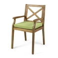 thumbnail image 4 of GDF Studio Abena Outdoor Acacia Wood Dining Chairs with Cushion, Set of 2, Teak and Green, 4 of 6