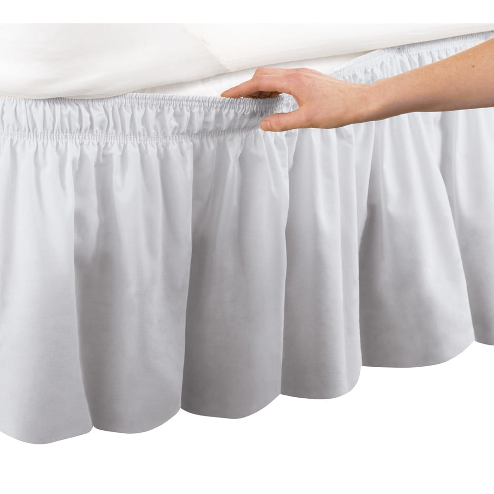 Details about   Wrap Around Bed Skirt Dust Ruffle Easy to Fit King/Queen/Full all size Ivory 