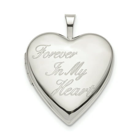 925 Sterling Silver 20mm Forever In My Heart Photo Pendant Charm Locket Chain Necklace That Holds Pictures