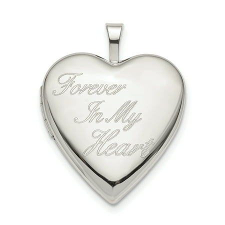 925 Sterling Silver 20mm Forever In My Heart Photo Pendant Charm Locket Chain Necklace That Holds Pictures