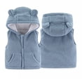 thumbnail image 3 of Toddler Baby Girl Boy Hooded Jacket Vest Hoodie Sleeveless Waistcoat Warm Jacket Outwear with Pocket 1-5 Years, 3 of 5