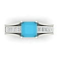 thumbnail image 2 of Clara Pucci 14K White Gold 2.28 Simulated Turquoise Engraveable Engagement Ring + Wedding Band Set, 2 of 7