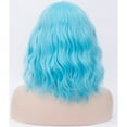 thumbnail image 4 of BERON Blue Short Curly Wigs for Women Girls Sky Blue Side Part Shoulder Length Wavy Hair Wig Heat Resistant Synthetic Halloween Cosplay Daily Party Wigs, 4 of 4