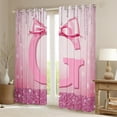 thumbnail image 2 of jejeloiu Personalized Gifts Bow Curtains Pack of 2 (42x84 Each),Letter G Curtains Blackout,Pink Bling Print Bedroom Curtains For Children,Lightweight Room Decoration, 2 of 6