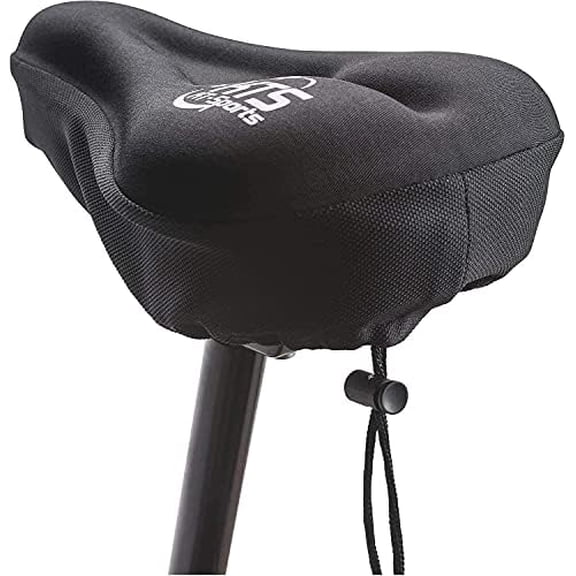 KT-Sports Exercise Bike Seat Cushion Comfort Gel Bicycle  Padded Seat Covers for Bikes with Anti-Slip Design and Drawstring, Comfy Soft Mountain Road Bike Accessories for Men and Women