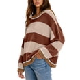 thumbnail image 6 of yillto Womens Oversized Sweater Baggy Color Block Long Sleeve Knit Striped Fall Winter Fashion Sweaters, 6 of 7