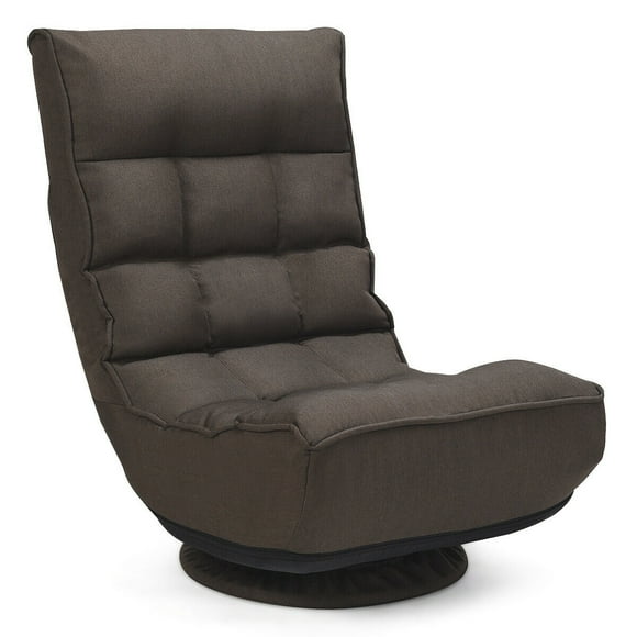 Gymax 4-Position Adjustable Sofa Chair Folding Chair 360 Degree Swivel