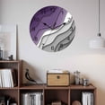 thumbnail image 2 of Wall Clock Purple Grey Modern Geometric Clocks PVC Silent Non-Ticking Battery Operated Decorative Abstract Beach Round Clock for Home Living Room Kitchen Bedroom Office School Wall Decor 10 Inch, 2 of 9