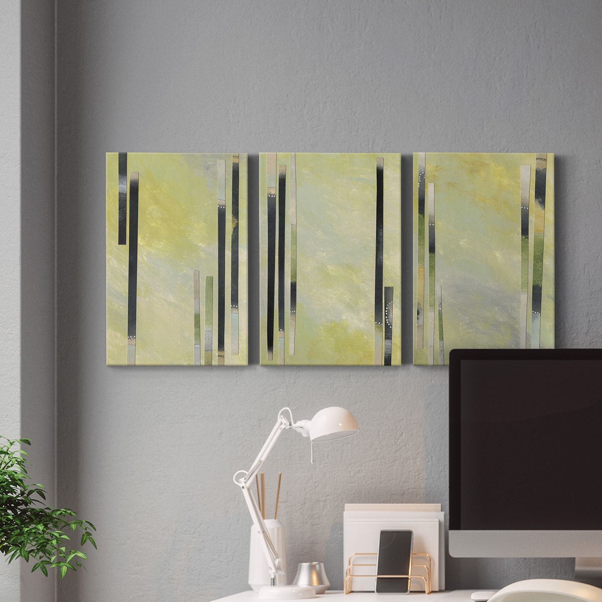Neutral Assemblage I Premium Gallery Wrapped Canvas - Ready to Hang - 8 x 12 Each