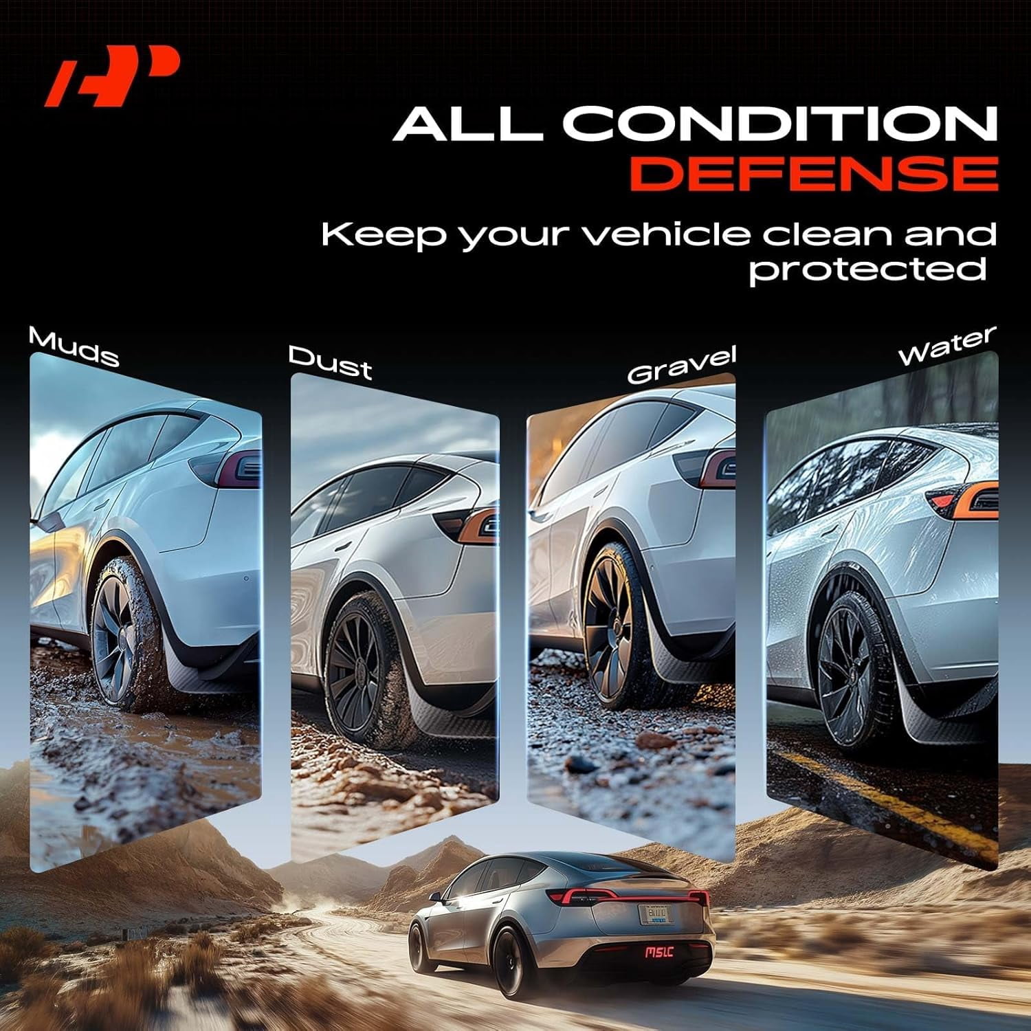 A-Premium Mud Flaps fits for Tesla New Model Y Juniper 2025 Accessories, No Drilling Required, Compatible with Model Y Juniper 2025 2026 Mudguards Thicker Version Guards, Front & Rear, (Set of 4)