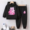 thumbnail image 2 of Zuwimk Toddler Boy Girls Clothes Face Graphic Print Sweatshirt Hoodie For Toddler Boy Sweatpants Fall Outfit 2Pcs Sweatsuit(T065-Black), 2 of 4