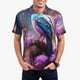 thumbnail image 1 of Balery Beautiful Flower Blue Bird Camisa Polo de Hombre con Estampado, de Manga Corta y Tejido Medio, Camisa Tipo Golf Polo-3X-Large, 1 of 6