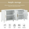 thumbnail image 6 of Lunale 4-Door 63.1" Accent Storage Sideboard Buffet Cabinet, Wave Design Doors with Golden Handles, White, 6 of 7