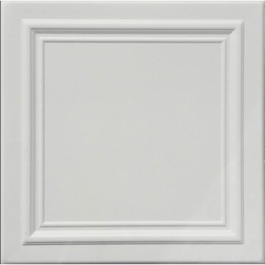Zeta White (Foam) Ceiling Tile - 40pc Box - Decorative Ceiling Tile Easy Glue up DIY