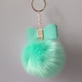 thumbnail image 5 of LLavero de pompón con lazo grande, Bola de piel falsa esponjosa, bolso colgante lindo, llavero de coche encantador, regalos de personalidad, 5 of 5