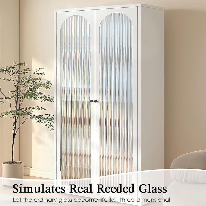 Windimiley Window Privacy Film 3D Reeded Glass Static Clings Fluted Frosted Decorative Window Stickers Winter Heat Control Sun Blocking Film Peel and Stick Adhesive Door Cover,17.5x78.7in,Transparent