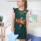 thumbnail image 4 of Fotbe Koi Pond Lilies Vestido de Dormir para Niñas de 3 a 10 Años, Mangas Cortas, Estilo Princesa, Pijama Camisón con Mangas Voladas-XX-Large, 4 of 6