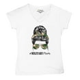 thumbnail image 5 of Military Mom Women's V-Neck T-shirt Proud Mom Life Messy Bun Sunglasses Mother's Day Mama Mommy Active Duty Veteran Vet Tee, 5 of 7