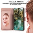thumbnail image 3 of Compatible with Google Pixel 9 Pro XL Wallet Case, with Wrist Strap and Crossbody Strap, Make-up Mirror PU Leather Flip Credit Cell Cover Kickstand for Google Pixel 9 Pro XL Girls Women, Rosegold, 3 of 8