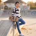 thumbnail image 3 of Abcomgle Kids Long Sleeve Shirt Boys 10-12 Fashion 3D Print Crewneck T-Shirts for Kids Boys Fall Basic Top for Boys Cotton Shirts for Boys, 3 of 6