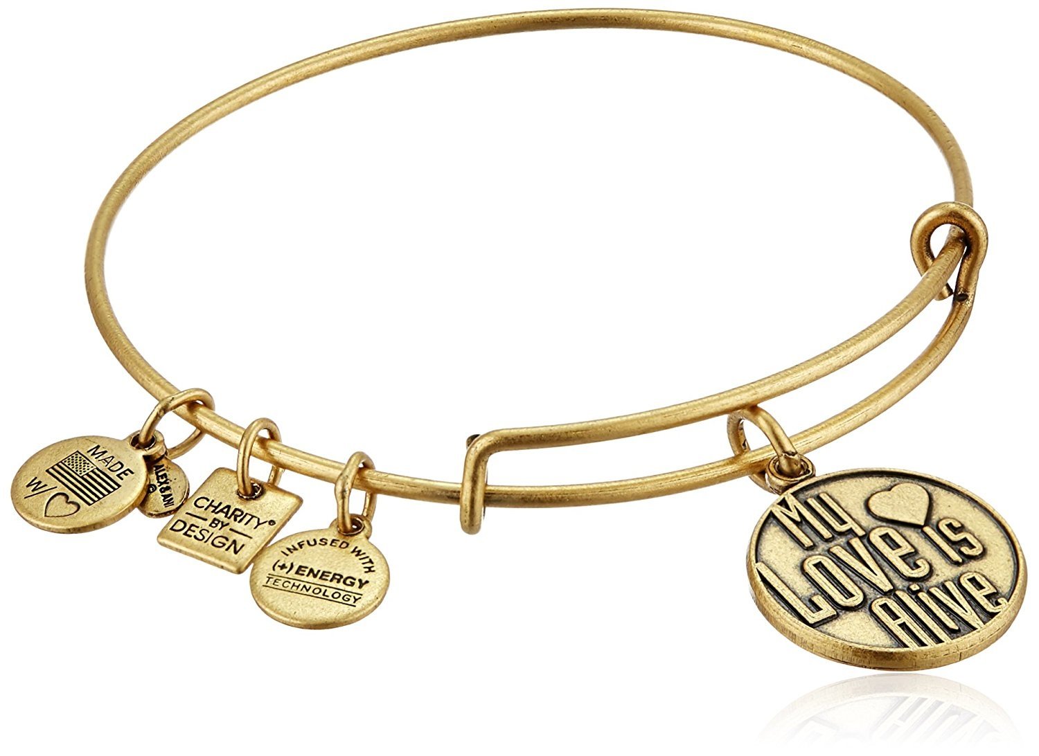 Authentic My Love Is Alive Charm Bangle Bracelet, CBD12MLIAR