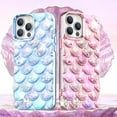 thumbnail image 4 of Compatible with iPhone 14 Pro Max Case for Girls, 3D Scales Desgin Glitter Bling Cute Luxury Transparent Phone Case for Women Girly Protective Cover, 4 of 9