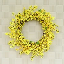 Harpi 12 Inch Spring Wreaths for Front Door Clearance, Greenery Summer Wreath, Artificial Flower Leaf Wreath Wall Window Door Hanging Home Wedding Decoration