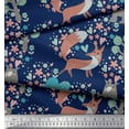 thumbnail image 2 of Soimoi Silk Fabric Tree,Fox & Bear Kids Print Sewing Fabric Yard 42 Inch Wide, 2 of 3