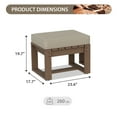 thumbnail image 4 of EAGLE PEAK Natural Real Wood Cedar Ottomans with Beige Cushions, Slat Top for Garden Lawn Porch Balcony, Square, 4 of 9