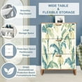 thumbnail image 4 of Shoe Storage Cabinet with 3 Flip Drawers for Entryway&nbsp;Designer Tropical Bahamian Breeze Collection Azure Palm Leaves Banana Shoe Rack Storage Organizer, 4 of 8