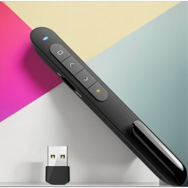 Wireless Presenter, Hyperlink Volume Control Presentation Clicker RF 2.4GHz USB PowerPoint Clicker Presentation Remote Control Pointer Slide Advancer