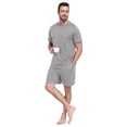 thumbnail image 5 of GIRUNS Men's Pajama Set Lightweight Sleepwear Short Sleeve and Shorts with Pockets Light Gray M, 5 of 7