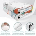 thumbnail image 4 of Twin Quilt Set 68''x86'', Middle Century Lightweight Summer Bedspread Coverlet Set with 2 Pillow Shams, Boho Abstract Art Teal Orange Rhomboid Breathable All Season Quilt Bedding for Dorm/Bedroom, 4 of 9