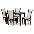 thumbnail image 2 of Baxton Studio Adley Modern and Contemporary 5-Piece Dark Brown Finished White Faux Leather Dining Set, 2 of 5