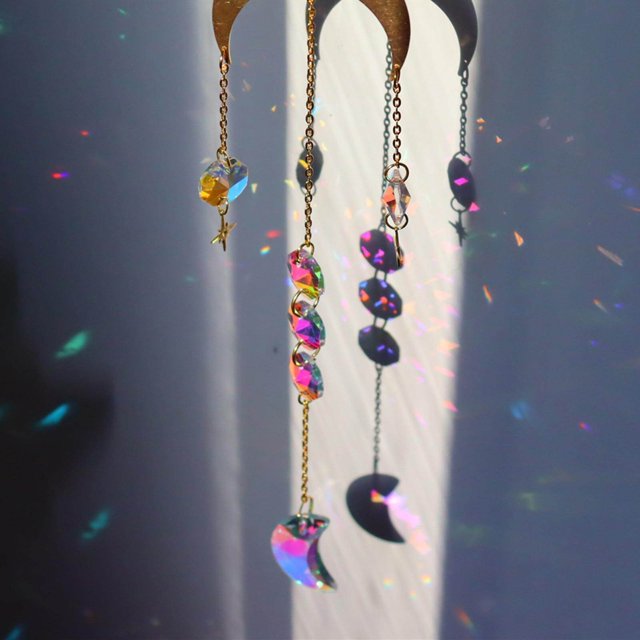 facefd Crystal Wind Chime Home Hanging Fengshui Outdoor Decor Style 3